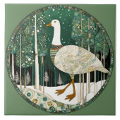 grillige winterscène tegeltje (Voorkant)