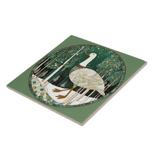 grillige winterscène tegeltje (Zijkant)