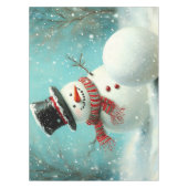 grillige wintersneeuwman Joy Tafelkleed (Voorkant)