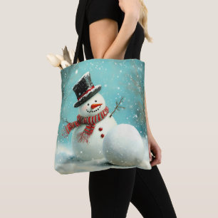  grillige wintersneeuwman Joy Tote Bag