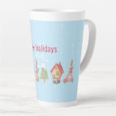 Grillige Winterstraat Vakantie Latte Mok (Rechterhoek)