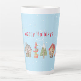 Grillige Winterstraat Vakantie Latte Mok