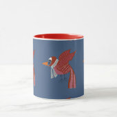 Grillige wintervogel met sjaal mok (Midden)
