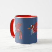 Grillige wintervogel met sjaal mok (Voorkant links)