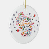 Grillige Wisconsin Kerstversiering Keramisch Ornament (Rechts)