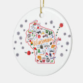 Grillige Wisconsin Kerstversiering Keramisch Ornament (Links)