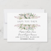 Grillige Witte Bloemen Frame Save The Date (Voorkant)