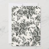 Grillige witte handgeschreven foto-overlay bloem save the date (Achterkant)