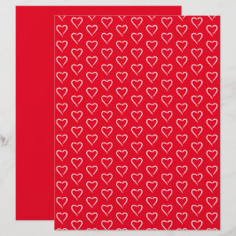 Grillige Witte Hart Patroon Scrapbook Papier