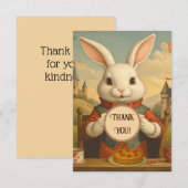 Grillige Witte Konijnen Harten Betoverde Wonderlan Bedankkaart (Voorkant / Achterkant)