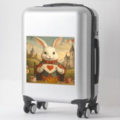 Grillige Witte Konijnen Harten Betoverde Wonderlan Sticker (Koffer)