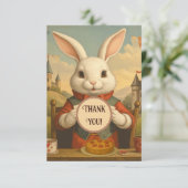 Grillige Witte Konijnenharten Betoverde Wonderland Bedankkaart (Staand voorkant)