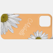 Grillige Witte Madeliefjes Boho Oranje Case-Mate iPhone Case (Achterkant (horizontaal))