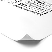 Grillige witte roze bloemen frame zitplaatskaart poster (Hoek)