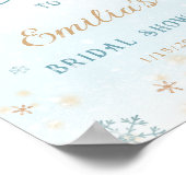 Grillige Witte Winter Sneeuw Bevroren Bruidsdouche Poster (Hoek)