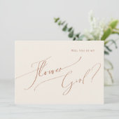 grillige woestijn | Beige Bloemenmeisje Kaart (Staand voorkant)