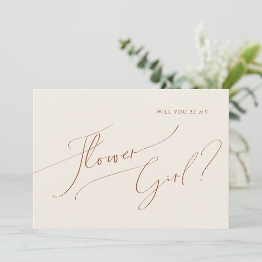 grillige woestijn | Beige Bloemenmeisje Kaart (Staand voorkant)