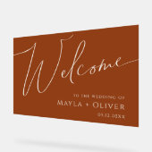 grillige woestijn | Terracotta Welkom Acryl Bord (Hoek)