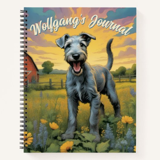  grillige Wolfhound Boerderij Journal Notitieboek (Voorkant)