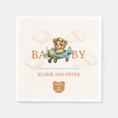 Grillige wolken Vliegtuigpiloot Teddy Bear Servet (Voorkant)