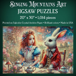 Grillige Wonderland Illustratie Alice & Konijn Legpuzzel