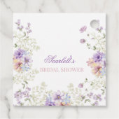 grillige zachte wilde bloemen huisje tuin bruiloft bedankjes labels (Achterkant)