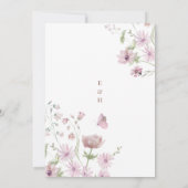 grillige zachte wilde bloemen huisje tuin bruiloft kaart (Achterkant)