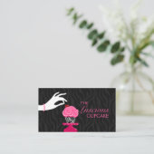 Grillige Zebra Cupcake Bakkerij Visitekaartje (Staand voorkant)