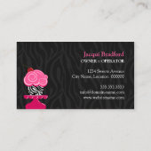 Grillige Zebra Cupcake Bakkerij Visitekaartje (Achterkant)