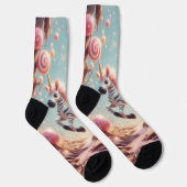 grillige Zebra-eenhoorn Sokken (Rechts)