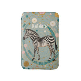 grillige Zebra gepersonaliseerd Badmat