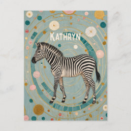 grillige Zebra gepersonaliseerd Briefkaart