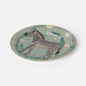 grillige Zebra gepersonaliseerd Papieren Bordje (Gekanteld)
