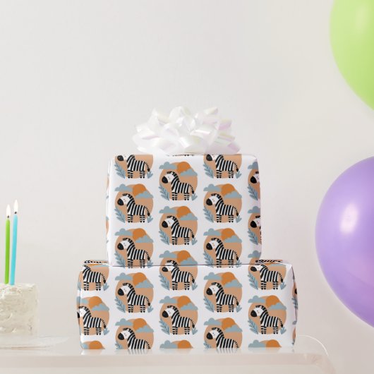 Grillige zebra Scandinavische invloeden Cadeaupapier (Feestgeschenken)