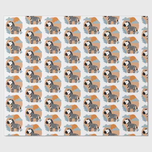 Grillige zebra Scandinavische invloeden Cadeaupapier (Vlak)