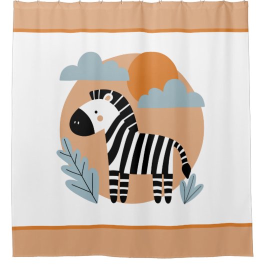 Grillige zebra Scandinavische invloeden Douchegordijn (Voorkant)