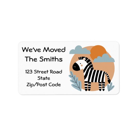 Grillige zebra Scandinavische invloeden Etiket (Voorkant)