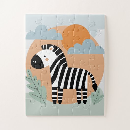 Grillige zebra Scandinavische invloeden Legpuzzel (Verticaal)