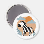 Grillige zebra Scandinavische invloeden Magneet (Voorkant / Achterkant)
