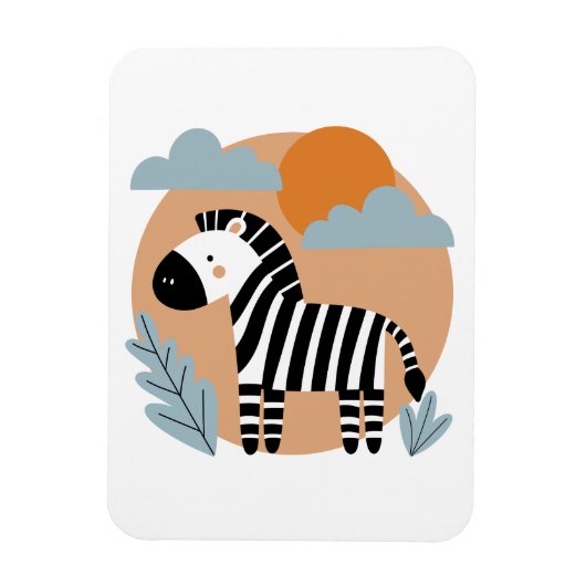 Grillige zebra Scandinavische invloeden Magneet (Verticaal)