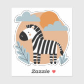 Grillige zebra Scandinavische invloeden Sticker (Vel)