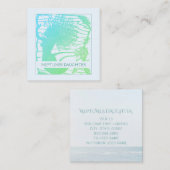 grillige zeemeermin en oceaangolven vierkante visitekaartje (Voorkant / Achterkant)