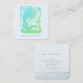 grillige zeemeermin en oceaangolven vierkante visitekaartje (Voorkant / Achterkant)
