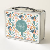Grillige Zeemeermin Metaal Lunchbox (Achterkant)