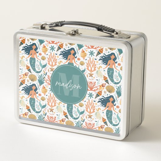 Grillige Zeemeermin Metaal Lunchbox (Voorkant)