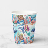 grillige zeemeermin regenboog zee verjaardagsfeest papieren bekers (Rechts)