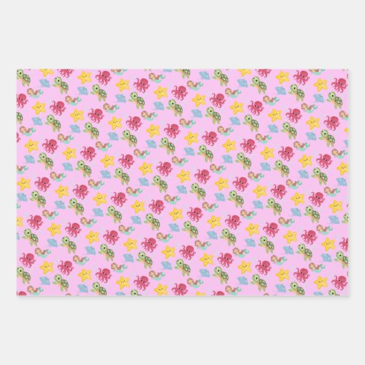 grillige zeemeermin regenboogschildpad haai verjaa inpakpapier vel (Voorkant 2)