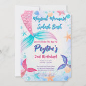 grillige zeemeermin staart verjaardagspastel kaart (Voorkant)