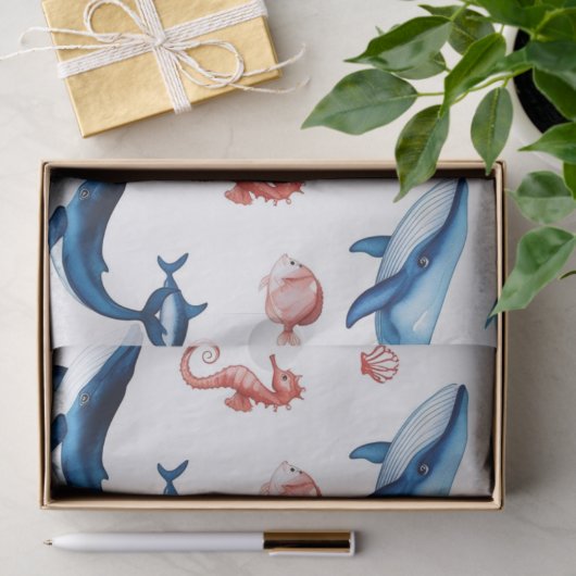 grillige zeemeermin zee walvishaai verjaardag tissuepapier (Geschenk)