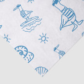 Grillige Zeemeeuw Zeevaart Doodle Patroon Tissuepapier (Detail)